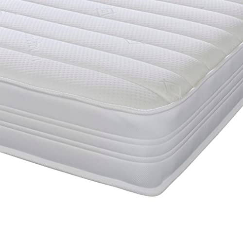 eXtreme comfort ltd White Sirocco Hybrid Small Single Mattress (75 x 190cm), 18cm Deep with Memory Foam & Open Coil Spring. Soft Comfort Feel. UK Made, Rolled & Boxed