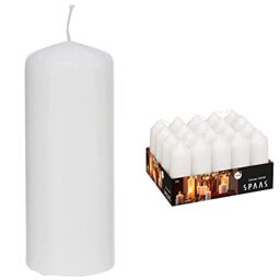 SPAAS 6 Bougies Pilier rustiques non-parfumées 68/130 mm, ± 60 heures - noir - Spaas