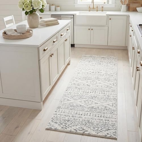 Safavieh Boho Rug for Living Room, Dining Room, Bedroom - Tulum Collection, Short Pile, in Ivory and Grey, 91 X 152 cm