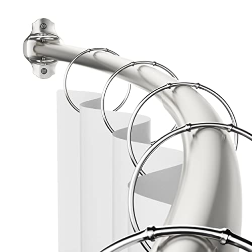 Mcrbeay Curved Shower Curtain Rod, 40-72 inches, Stainless Steel, Brushed Nickel