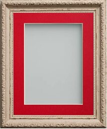 Frame Company Brompton Vintage Cream A2 Photo Frame with Red Mount for A3