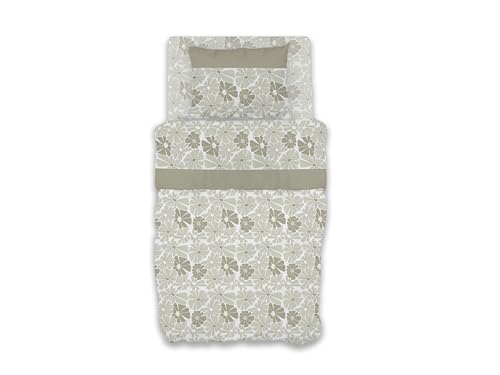 GEMITEX Cotton Bed Set, 100% Cotton, Breathable, Free of Harmful Substances, Certified Quality Standard 100 by OEKO-TEX Confidence in Textiles, Single, G25/Taupe, Designed in Italy