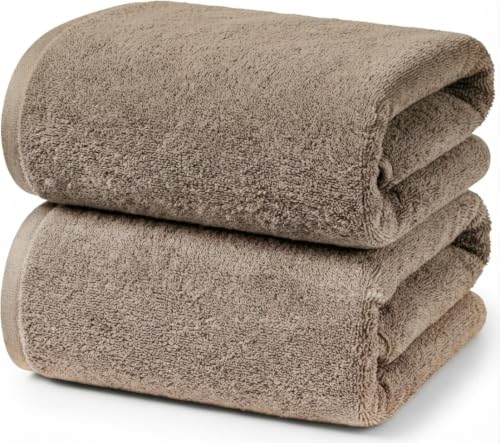 Ruggeri, Set 2 Bath Towels 70x140 cm, Cotton, Taupe