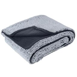 Hodge and Hodge Luxurious Thick Sherpa Fleece Blanket Throw Reversible Cover Silver Grey 155 x 200cm