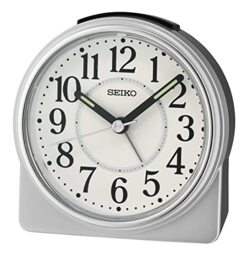 Seiko UK Limited - EU QHE198S Alarm Clock, Silver & Black, Rund