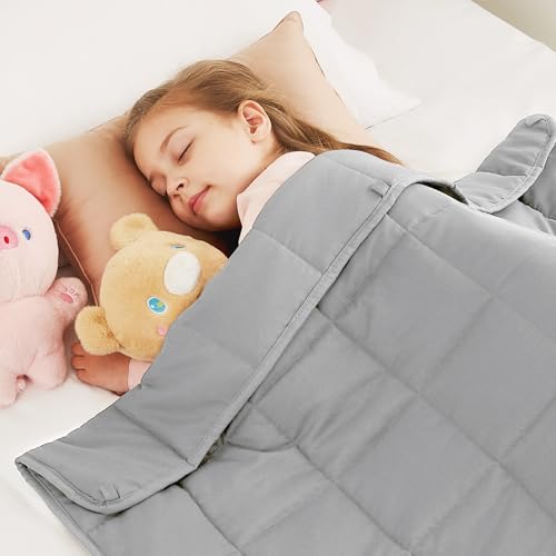 "CuteKing Weighted Blanket - Weighted Blanket with Premium Glass Beads - Breathable Heavy Blanket for Comfortable Rest - Thick Blanket All Season (3lbs, 36""x48"", Light Grey)"