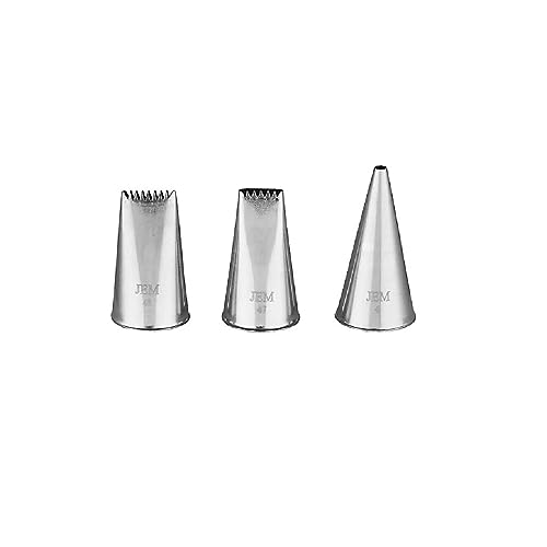 Jem Nozzle Set Basket Weave Collection Piping Tips Stainless Steel Nozzles (3 Pack)