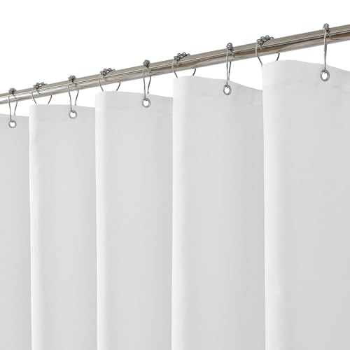 eachope Waterproof Fabric Shower Curtain Liner with 3 Heavy-Duty Magnets - Washable Cloth shower liner with Rustproof Grommets,White Hotel Quality Lightweight shower curtains for bathroom,72x84 inches