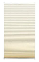 Gardinia EASYFIX Pleated Blind with 2 Operating Rails Ivory 75 x 130, Fabric 100% Polyester