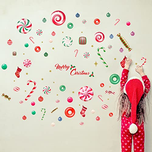 WALPLUS Christmas Combo Decorations Wall Stickers Merry Christmas in Candyland Wall Art Window Display Clings Display Decals Living Room Sale Clearance Home Living Room Bedroom DIY Gift