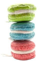 Kurt Adler PASTEL GLITTERED MACAROON ORNAMENT - 3 ASSORTED