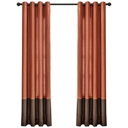 Lush Decor, 54 x 95, Brown/Rust White/Gray Prima Window Curtains Panel Set for Living, Dining Room, Bedroom (Pair), 54 x 95-inch