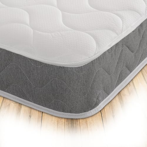 Starlight Beds Twilight Kingsize Mattress. Hybrid Sprung Kingsize Memory Foam Mattress. Grey, Soft Firmness,20cm Deep. (5ft x 6ft6) (150cm x 200cm)