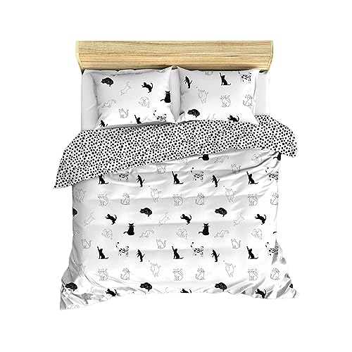 WELL HOME MOBILIARIO & DECORACIÓN Duvet Cover Set + 2 Pillowcases 240 x 220 cm Black and White