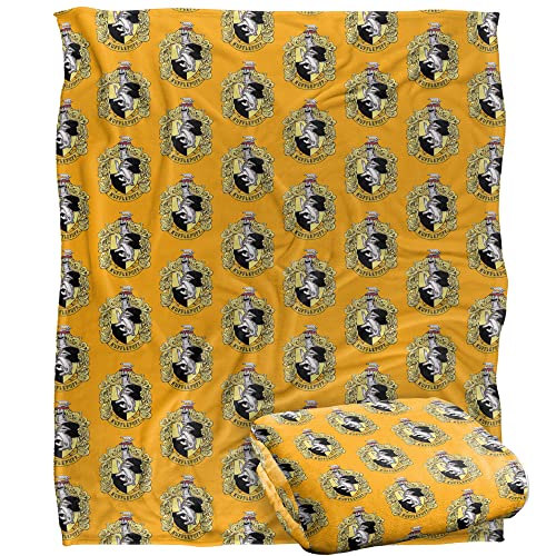 HARRY POTTER Hufflepuff Crest 2 Officially Licensed Silky Touch Super Soft Throw Blanket 152 x 127 cm
