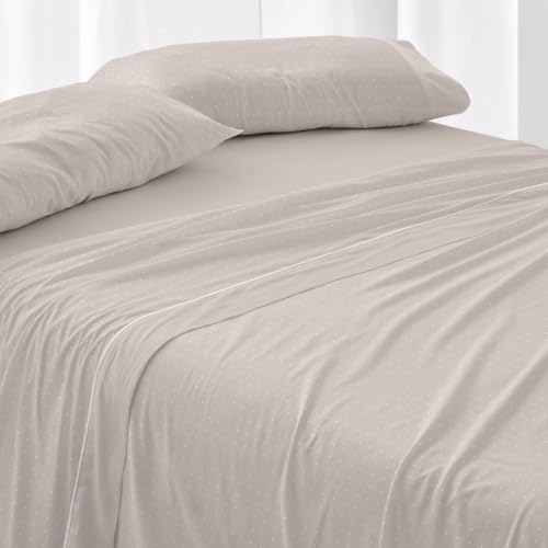 Burrito Blanco - Cotton Flannel Sheets - 180 cm Bed Design 577 - Sand Color (180x190/200 cm.)