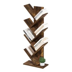 Furinno Tree Bookshelf 7-Tier Floor Standing Tree Bookcase, Amber Pine
