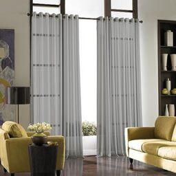 "Curtainworks Grommet Curtain Panel, Polyester, Silver, 59"" W x 132"" L (Pack of 1)"