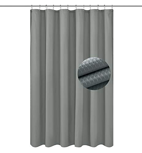 Barossa Design Soft Microfiber Fabric Shower Liner or Curtain - Lightweight, Hotel Quality, Machine Washable, Water Repellent - Dark Grey, 70 x 72 inches