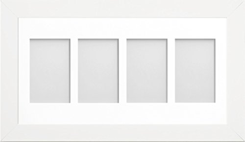 Frame Company Watson White Multi-Aperture Photo Frame with Mount, 20x10 for 6x4 (x4 P) * Choice of Frame Colour and Mount Design* NEW