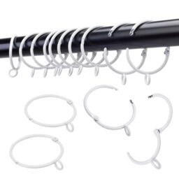 Openable Curtain Rings with Eyelet,24PCS Curtain Rings,Drapes Rings 38mm Interior Diameter White TXZWJZ