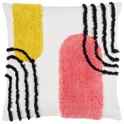 Heya Home Elmer Cushion Cover,Citrus/Pink,45 x 45cm