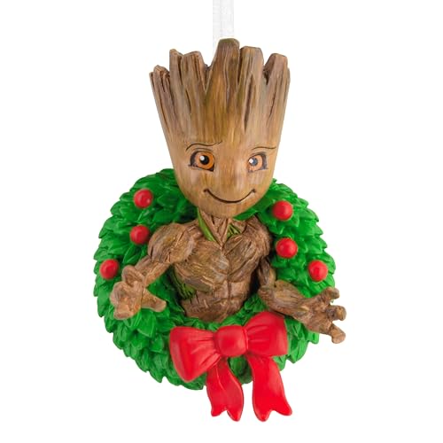 Hallmark MARVEL Groot Ornament, Christmas Wreath, Brown & Green