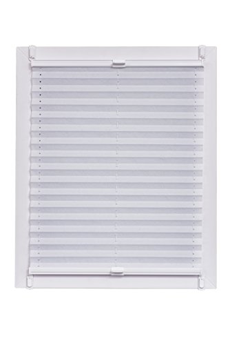 sunlines Pleated Blind Made in Germany, Daylight, Real Crush, White, Klemmfix, White Rail, 80 x 220