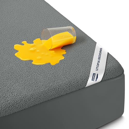 Waterproof Mattress Protector USA King Size, Premium Terry Mattress Protector by Utopia Bedding