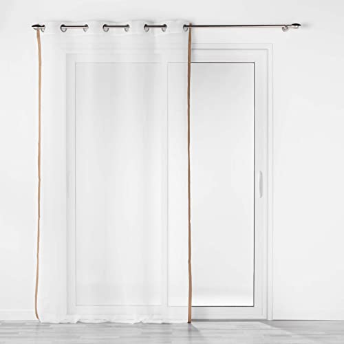 Douceur d'Intérieur, 140 x 240 cm White Eyelet Curtain with Sandblasted Voile with Burlap Sarah