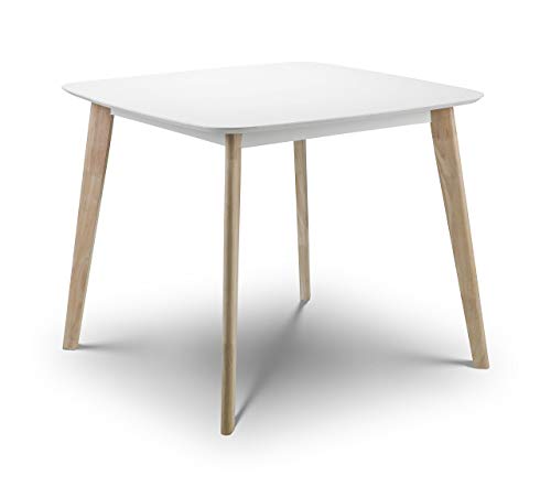 Julian Bowen Casa Square Dining Table, White/Oak - H75 x W90 x D90cm