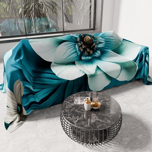 PETTI Artigiani Italiani - Spring Summer Double Bedspread Light Blanket Double Bed Linen Bedspread Floral 05-21 100% Made in Italy