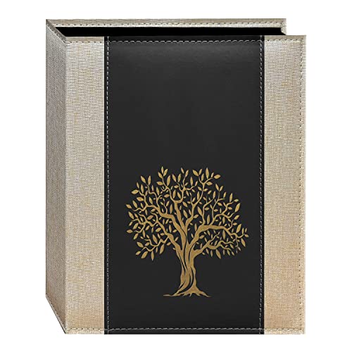 Pioneer Photo Albums Gold Design Embossed Seagrass Photo Album, Black Tree