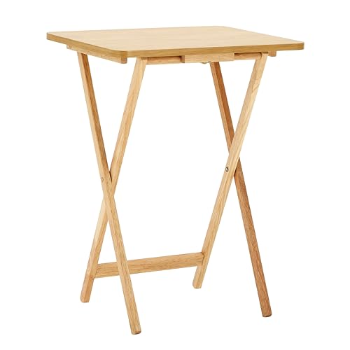 PREMIER Housewares 2401328 Folding Table, Natural Wood, 65 x 49 x 39 cm