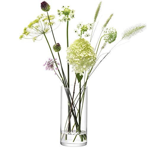 LSA International Column Vase H28 x Ø13cm Clear- 1 Unit - Mouthblown & Handmade Glass - CO21