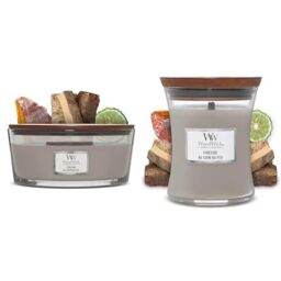 Woodwick Ellipse Scented Candle with Crackling Wick - Fireside - Up to 50 Hours Burn & Scented Candle, Fireside Medium Hourglass Candle, with Crackling Wick, Burn Time: Up to 60 Hours, Scented