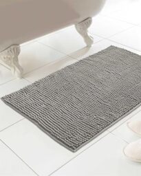 Kampala Hill Chenille Loop Bath Mat Non Slip Absorbent Grey 46x76cm