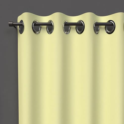 Soleil d'ocre, Alix Blackout Curtain with Eyelets Lime Green, Polyester, 135x250 cm