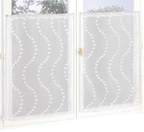 Atout Ciel Pair of Ready-to-Hang Sheer Curtains with Rod Pocket 2 x 60 x 120 cm White