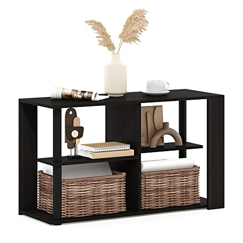 Furinno ROMAIN Coffee Table, 3-Tier Modern Coffee Table with Open Shelf, Side Table, for Living Room, Bedroom, Home Office, Espresso