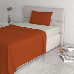 Italian Bed Linen Bed Set 100% Cotton Natural Color, Earth/Cream, Single
