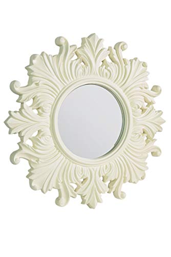Large Cream New Round Decorative Antique Style New Wall Mirror 2ft2 (66cm)