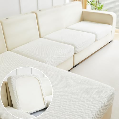 Disayu Magic Sofa Covers Couch Covers 2024 New Wear-Resistant Universal Sofa Covers Washable L Shape Stretch Couch Cushion Covers Slipcovers for Sectional Sofa (Texture White,Back Cover L)
