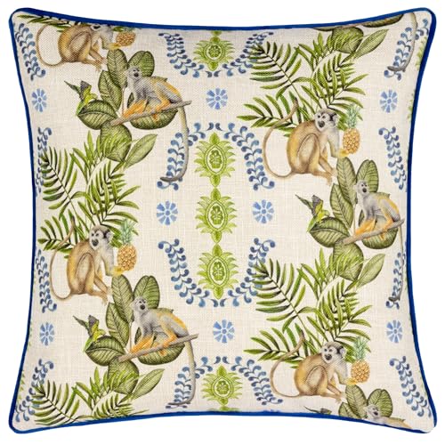 furn. Wylder Tropics Valera Lagos Moneky Tropical Piped Feather Filled Cushion