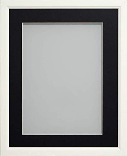 Frame Company Drayton White 10x8 Photo Frame with Black Mount for 7x5 - Fits 7x5 with mount or 10x8 without, Overall 11.2x9.2, Glass