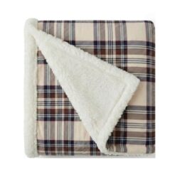 Eddie Bauer - Throw Blanket, Super Soft Reversible Sherpa Fleece Bedding, Ideal Christmas & White Elephant Gifts, Cozy Plaid Throw Blankets for Couch (Edgewood Khaki, Throw)