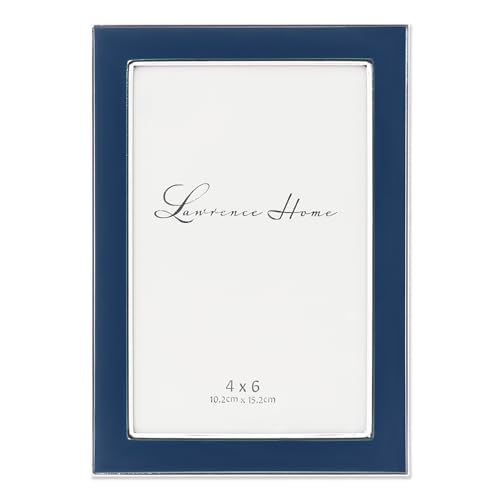 Lawrence Frames Metal and Enamel Picture Frame, Blue, 4x6