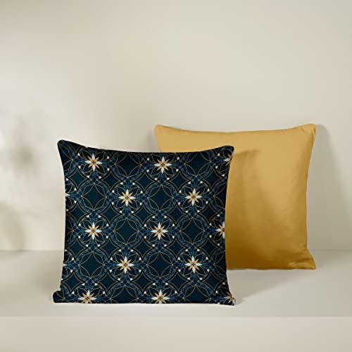 Set of 2 Decorative Printed Cushion Covers 100% Cotton Satin