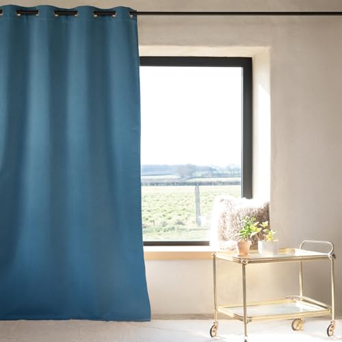 HomeMaison Opaque Double Sided Furniture Curtain Blue 135 x 180 cm