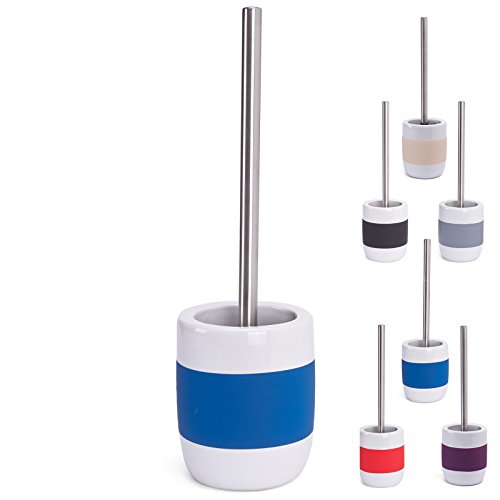 "MSV ""Moorea Ceramic Toilet Brush and Holder, Blue"